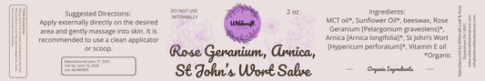 Rose Geranium, Arnica, & St John's Wort Salve